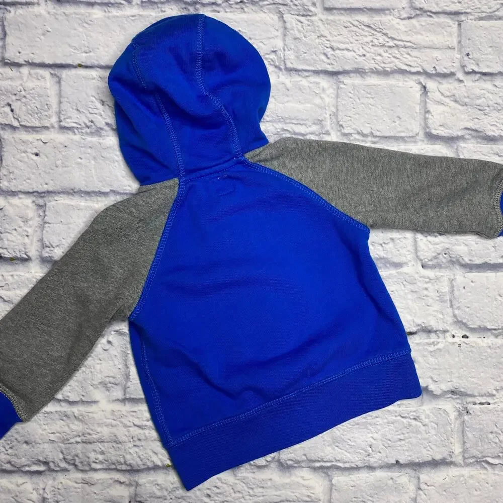 babyGap Colorblock Zip Up Hooded Sweatshirt in Blue/Grey